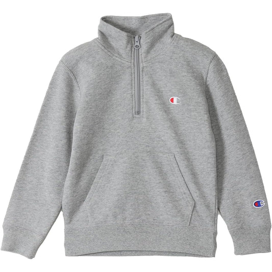 [Champion] Kids Sweatshirt, Long Sleeve, 100% Cotton, One Point Logo, Half Zip Sweatshirt, Kids Basic CKSY009Z