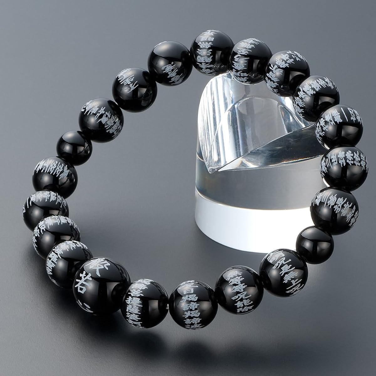Buddhist Altar Store Takita Shoten Specially Selected Bracelet Prayer Beads Heart Sutra Engraved Bracelet Black Onyx 10mm Beads ◆ Prayer Bead Bracelet, Prayer Bead Bracelet, Prayer Bead Bracelet, Bracelet Prayer Beads, Bracelet Prayer Beads, Power Stone,