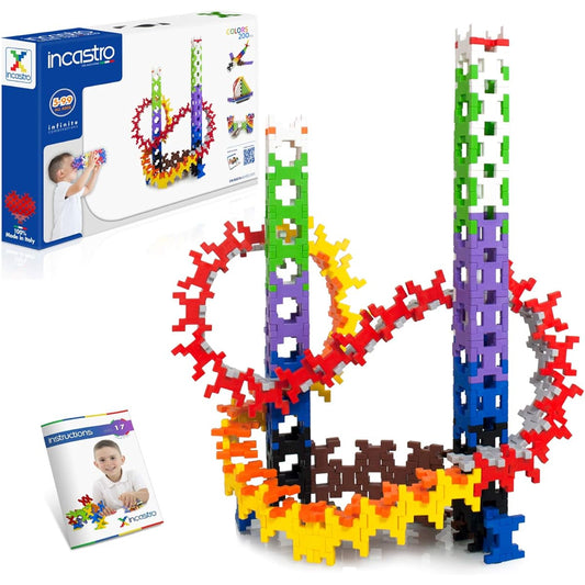 [incastro] Incastro - BOX200 (200 pieces) - Educational block born in Italy <2019 Good Toy Award Winner> Educational toy - BOX200 (200pcs) IC-05