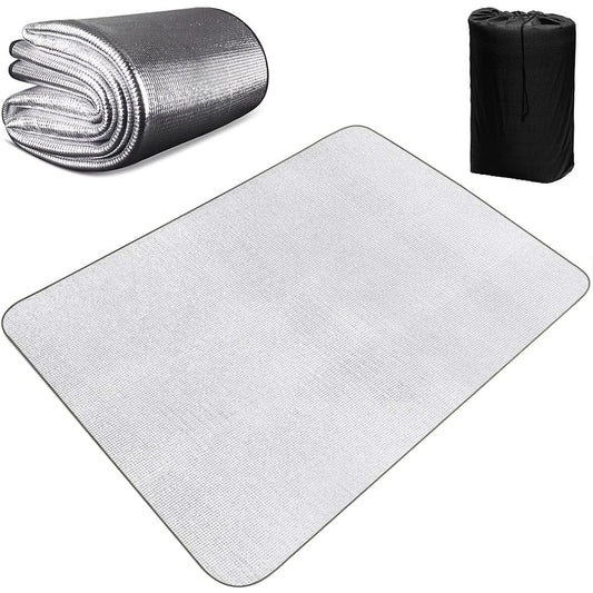 Silver mat, extra thick 8mm, for camping, 100/120/150/180/200/250/300cm x 200cm, aluminum mat, aluminum sheet, camping mat, heat retention, disaster prevention, waterproof, insulation mat, double-sided aluminum vapor deposition, foldable, leisure sheet,