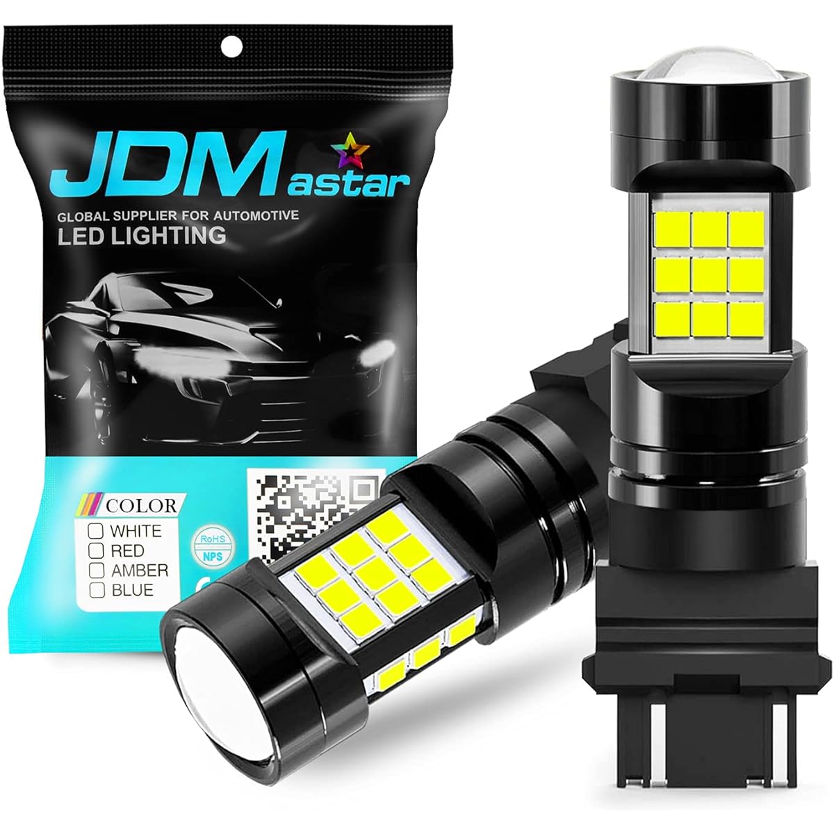 JDM ASTAR Super Bright PX Chip 3056 3156 3057 4057 4157 White LED bulb with projector