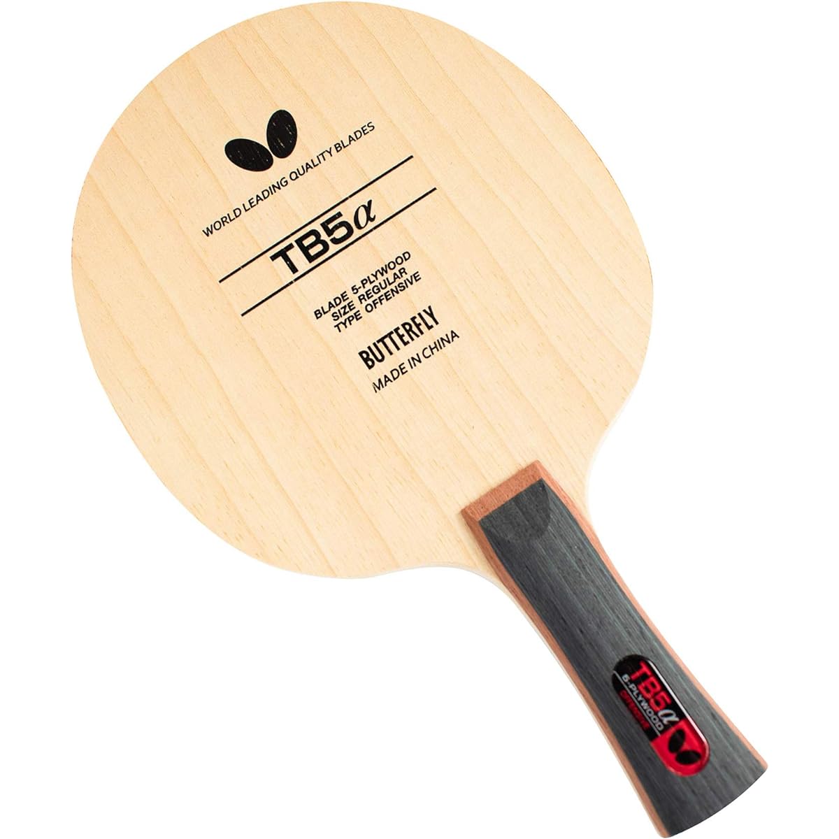 Butterfly Table Tennis Racket for Beginners TB5 Alpha Shakehand Attack 5 Pieces Plywood Flare 37001