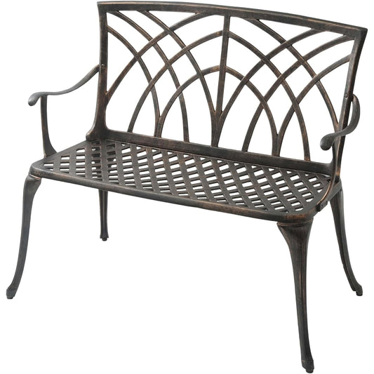 [Garden Master] Aluminum Garden Bench Width 98 x Depth 55 x Height 89cm Lightweight Garden Balcony Terrace Balcony Rest Area Smoking Area KAGB-100