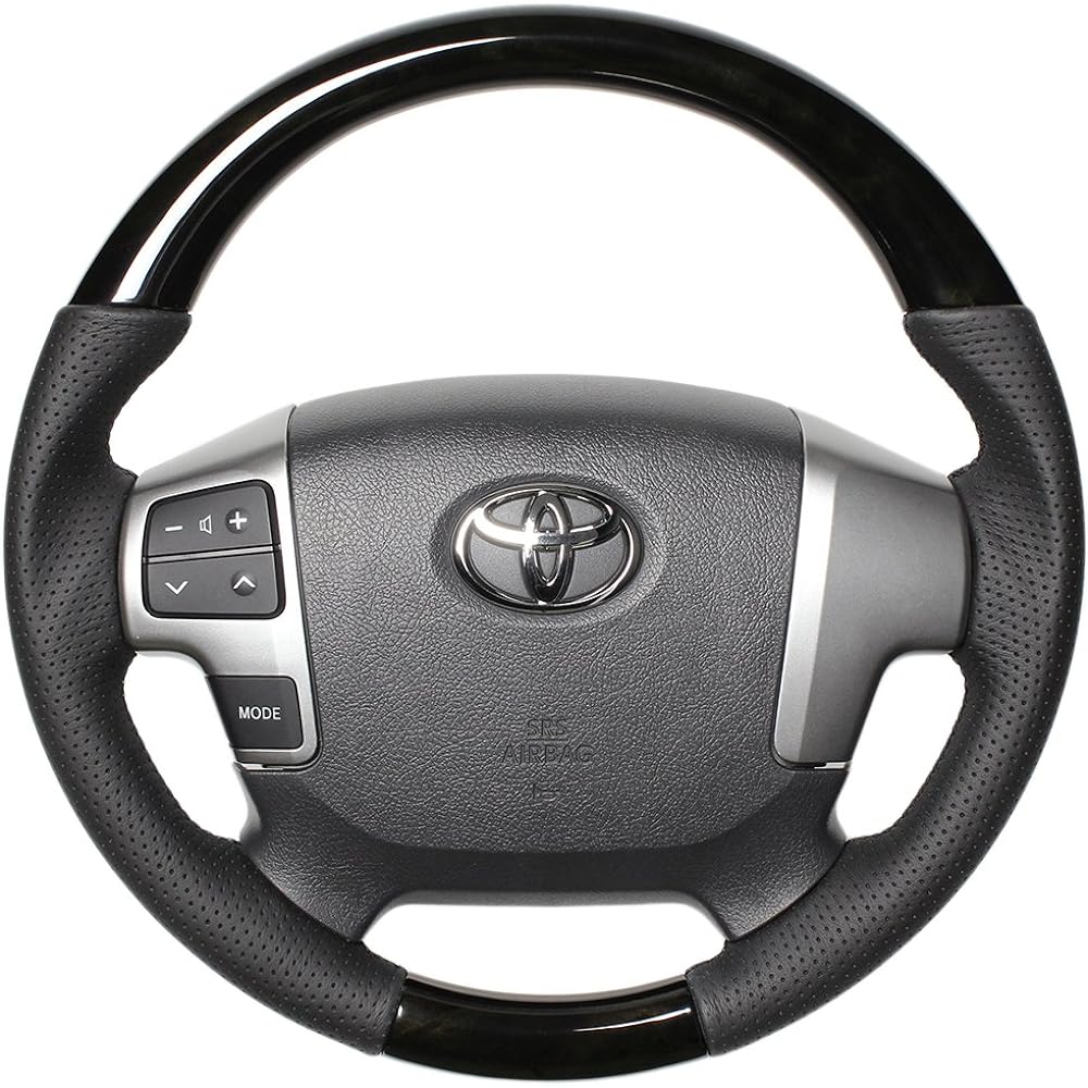 REAL Steering [Hiace (200 series 4 type)/Regius Ace (200 series 4 type)] Gun grip small diameter / black wood H214-BKW-BK