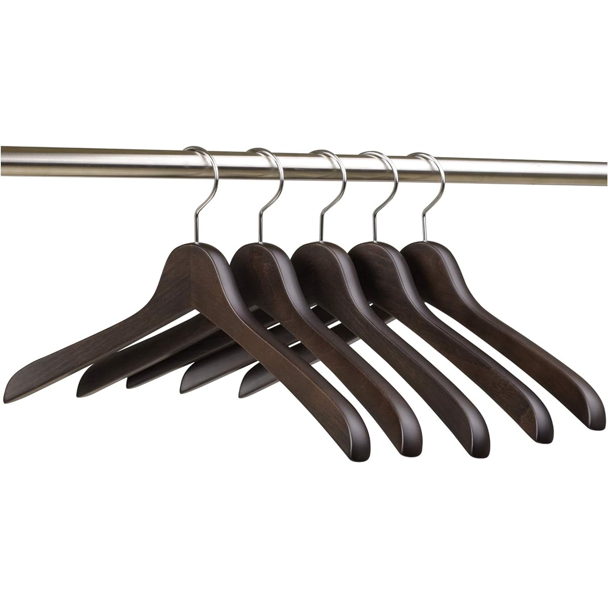 [Nakata Hanger] Made in Japan Small Wooden Men's Shirt Hanger Set of 5 Smoke Brown SET-02 (400mm)