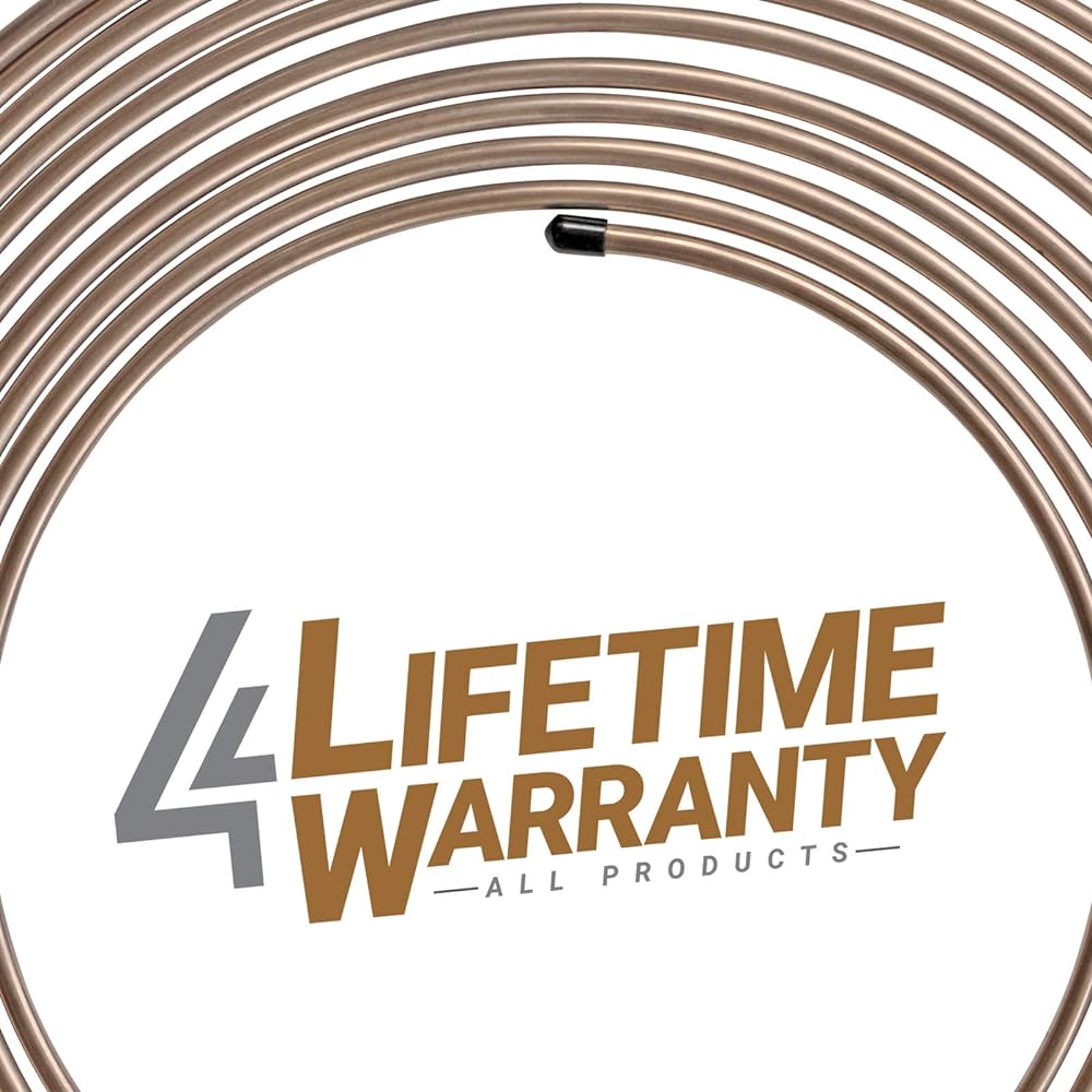 4LIFETIMELINES 25 feet 3/16 pure copper nickel alloy non -magnetic brake line replacement tube coil and joint kit reversal flare