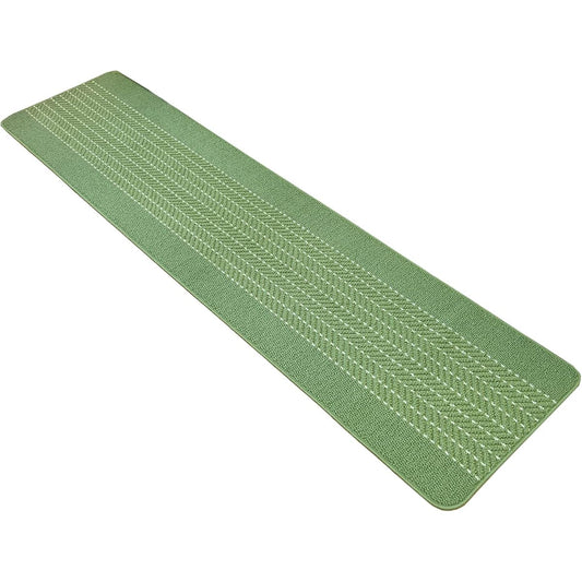 OKA Yutoshu Easy to Wash Kitchen Mat Herringbone Approx. 60cm x 252cm Green (Non-Slip, Made in Japan, Scandinavia)