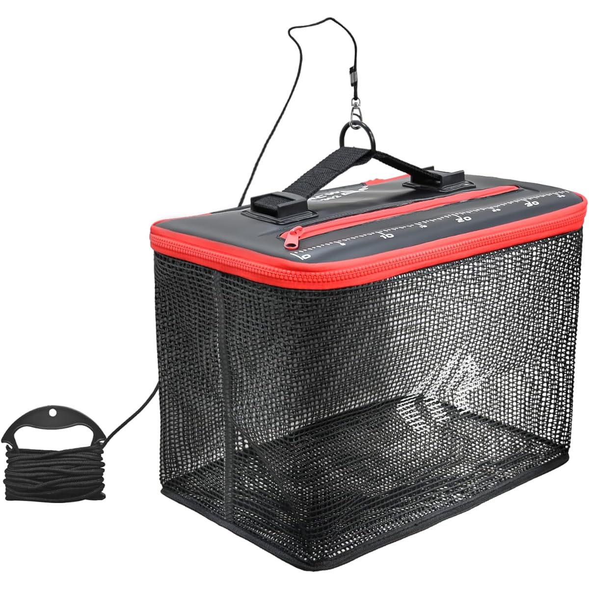 ARCWOLF Floating Scari Utilized Net EVA Material Colander Bucket with Lid 40cm Tackle Bag 8m Rope Included Rock Fishing Utilization Bucket Bucket Fishing Case Multifunctional