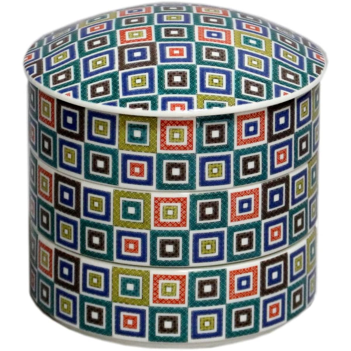 Kutani ware Seikou kiln three-tier heavy (jubako) stone pavement SK-453 porcelain made in Japan