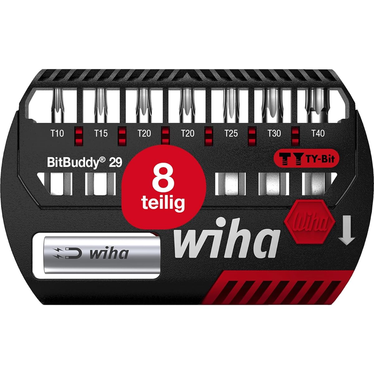 wiha Bit Buddy TY Bit Set 29mm Torx Bits 8 Pieces HLZ213BBT8