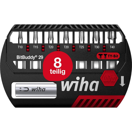wiha Bit Buddy TY Bit Set 29mm Torx Bits 8 Pieces HLZ213BBT8