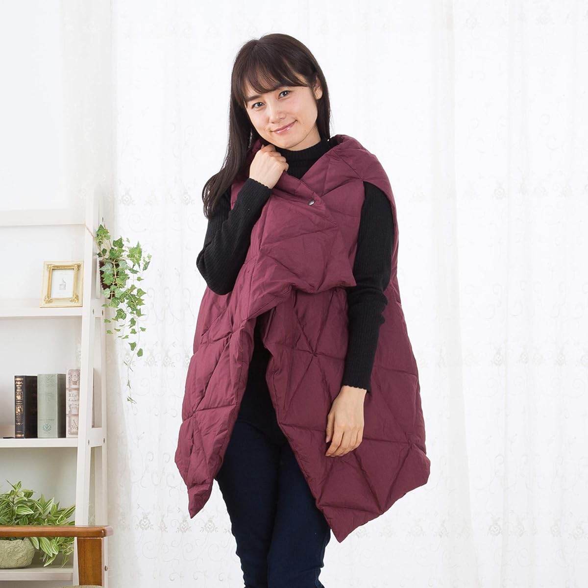 nishikawa [Nishikawa] Premium Feather Throw (Down Half Throw) Wine Approx. 140X80cm Polished White Goose Down 93% nishikawa [Nishikawa] Premium Japan KS98186003WN