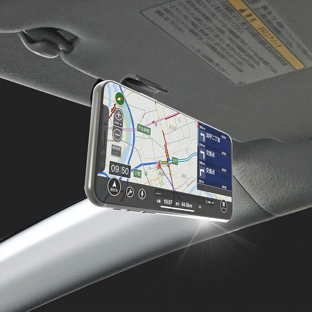 Kashimura Car Holder, Strong Magnet, Smartphone Holder for Visor, Firmly Holds, Compatible with All Models, Installs with One Hand, Easy Installation, Magnetic Car Holder NAT-69