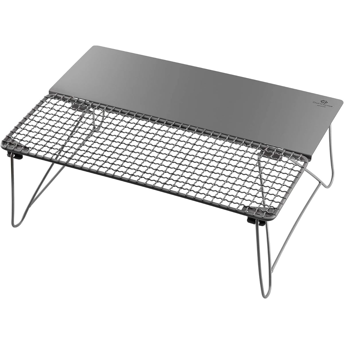 COOK'N'ESCAPE Titanium Table, Camping, Outdoor Grill Table, Grill Stand, Bonfire Stand, Half Grill, Half Iron Plate, Foldable, Multi-purpose, Stable, Compact, Storage Bag Included CA2119 [Eligible invoices will be issued]