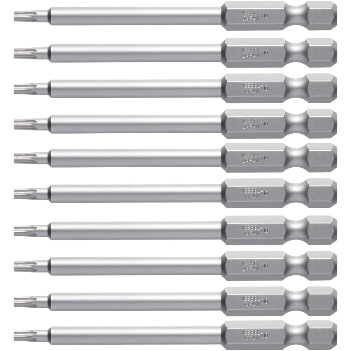 VESSEL Torx Bit T10 x 75mm Set of 10 J ZP