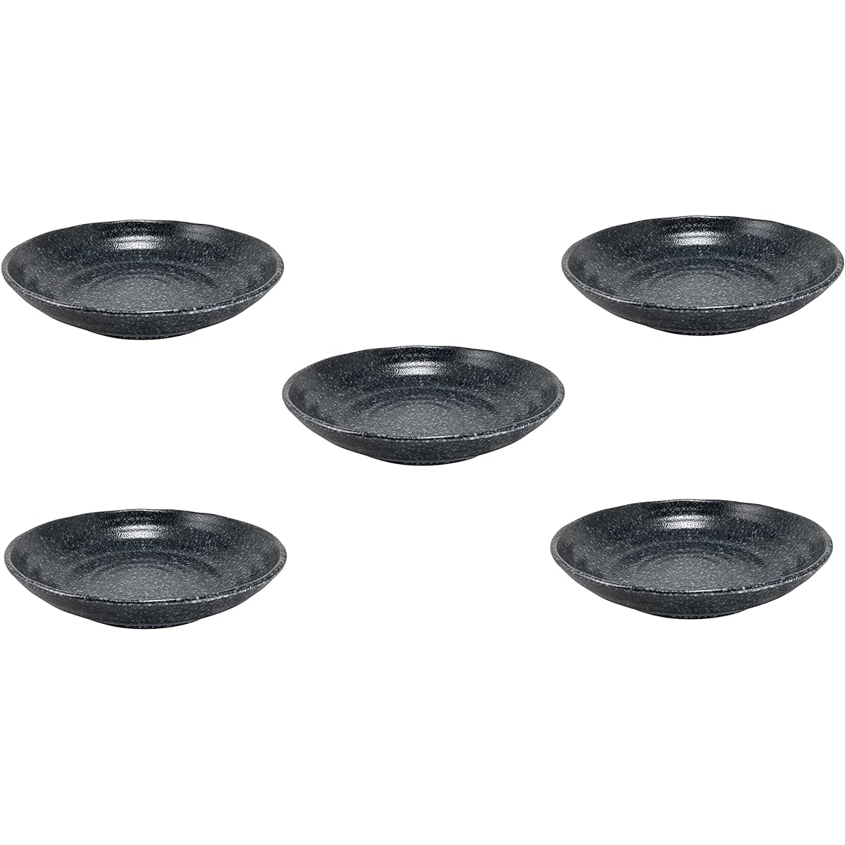 MARUKEI Round Plate / 23cm Round Deep Plate 1L Stone Grain Made in Japan Unbreakable Dishwasher Safe Stackable "Takumi-an" D258 ISM 5 Piece Set [Commercial Set]