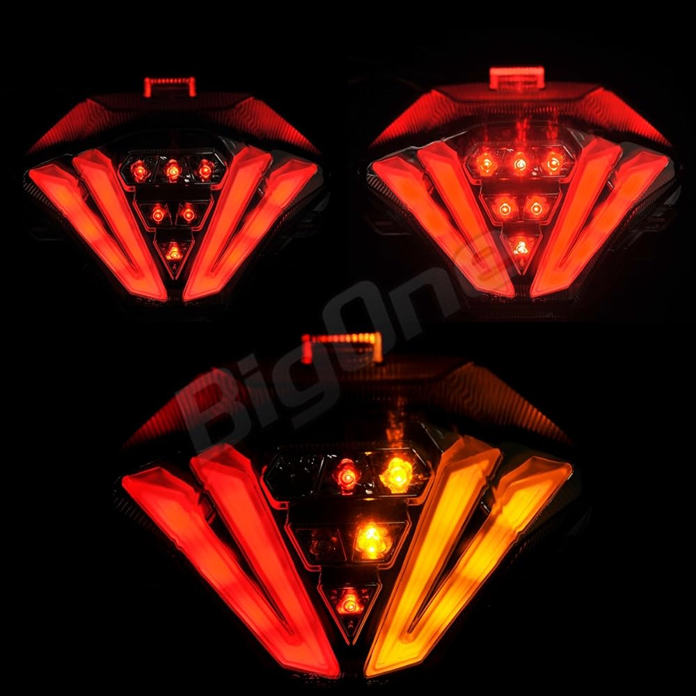 YZF-R25 YZF-R3 MT-25 MT-03 MT-07 LED Tail Light with Built-in Turn Signal, Smoke