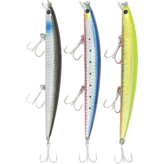 125F 14g [TSURINOYA] Slim Floating Shallow Range Minnow Tungsten Ball Center of Gravity Movement System Seabass Lure DW72