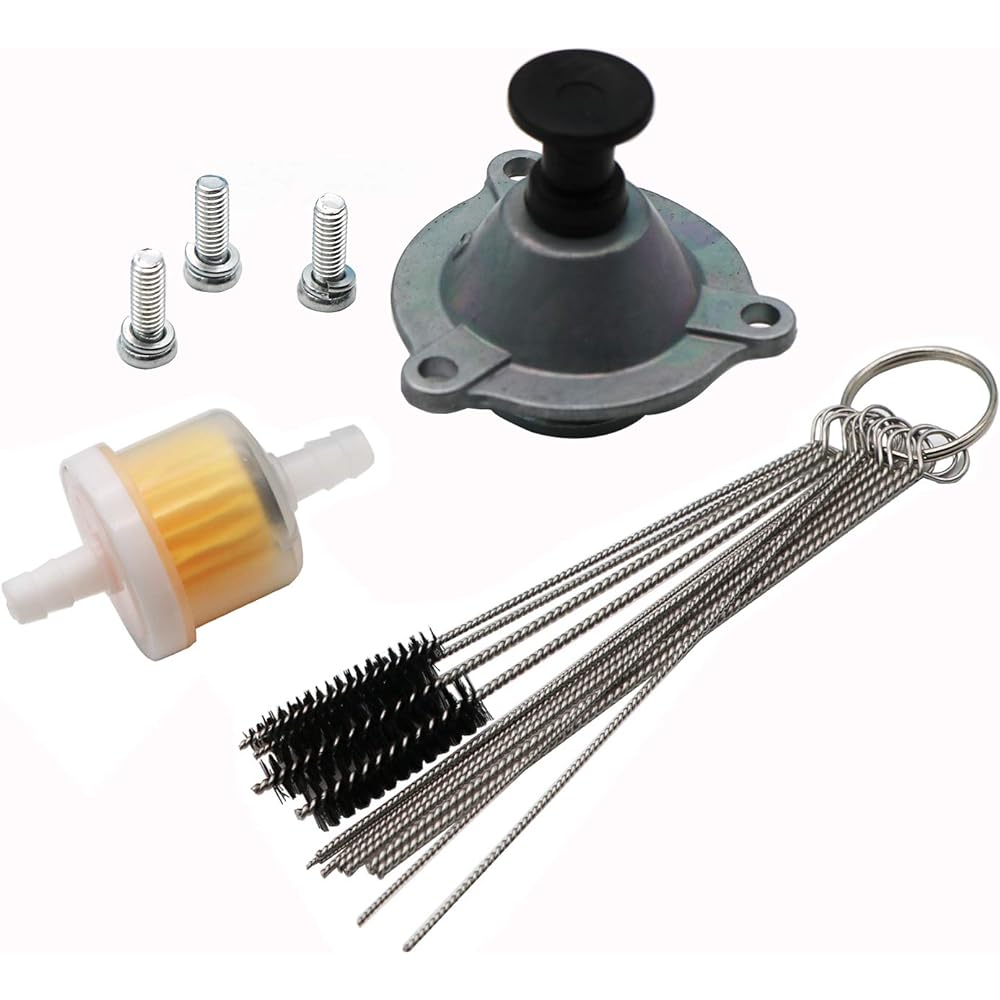 KIPA Carburetor Primer Diaphragm Cover Arctic Cat ATV 400 454 500 4X4 2X4 1998-2001 Suzuki ALT 125 LT 125 ALT185 Quad Runner 1983-1987 with Carbon Dirt Jet Cleaner Tool Kit
