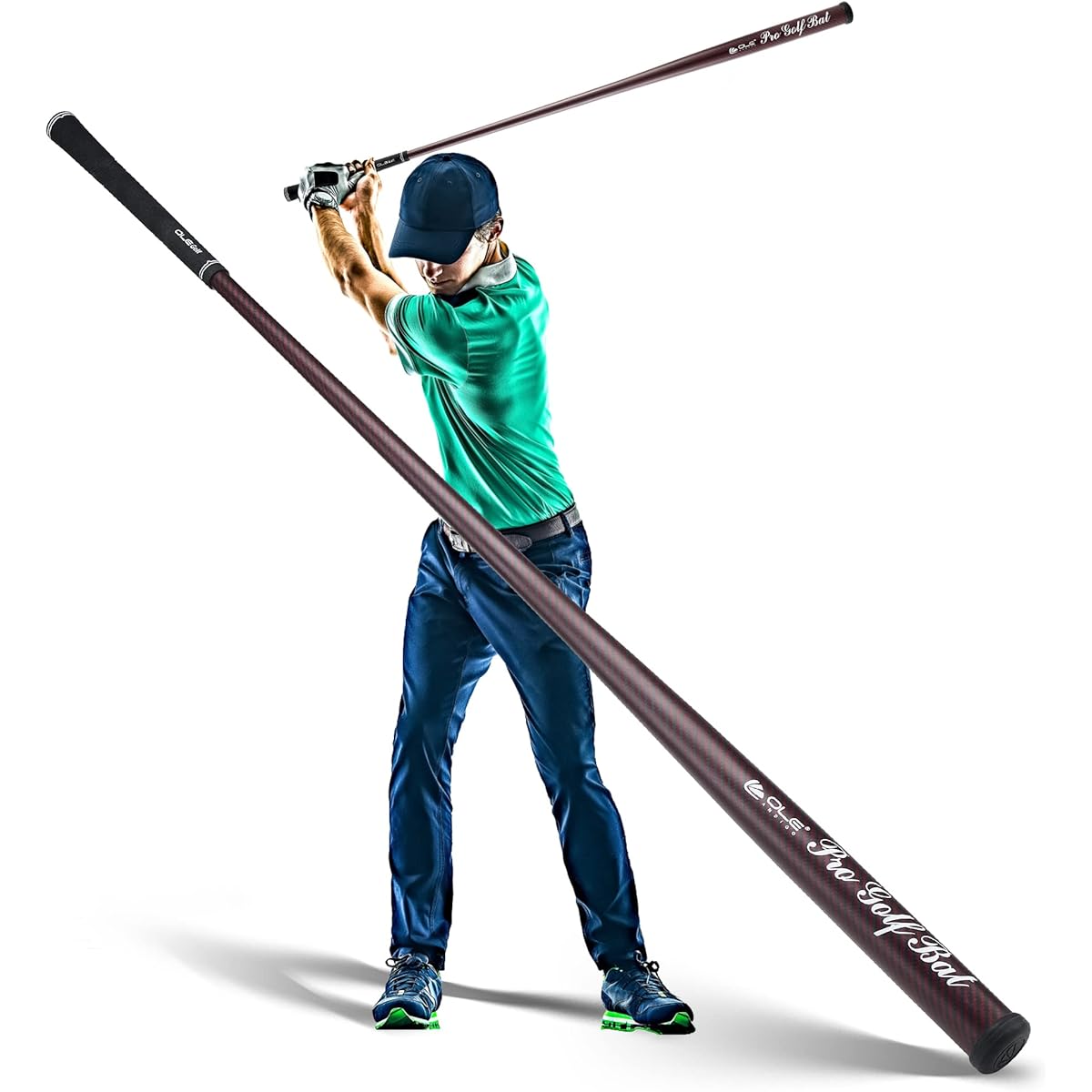 Golf Practice Equipment Golf Bat Practice Swing OLE ANDIGO Carbon Fiber Swing Training Machine Strengthen Swing, Increase Flying Distance, Increase Head Speed, Practice Swing, Warm-up, For Beginners to Advanced Players, Ambidextrous [Unbreakable]