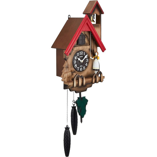 RHYTHM Cuckoo Clock Wall Clock [Made in Japan] Made in Japan Cuckoo Lorian R Authentic Bellows Style Brown 65.0 (not including weight) x 31.1 x 16.5 cm 4MJ732RH06