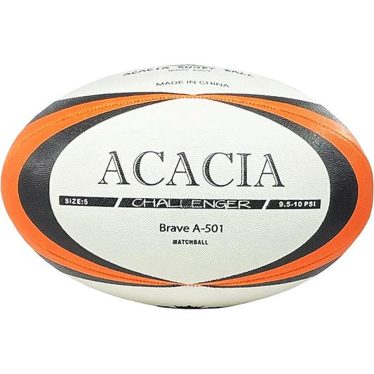 AcaciA Rugby Ball No. 5 Brave A-501-B Blue, Black, White Rugby Ball No. 5 for General, University, High School, and Junior High Schools