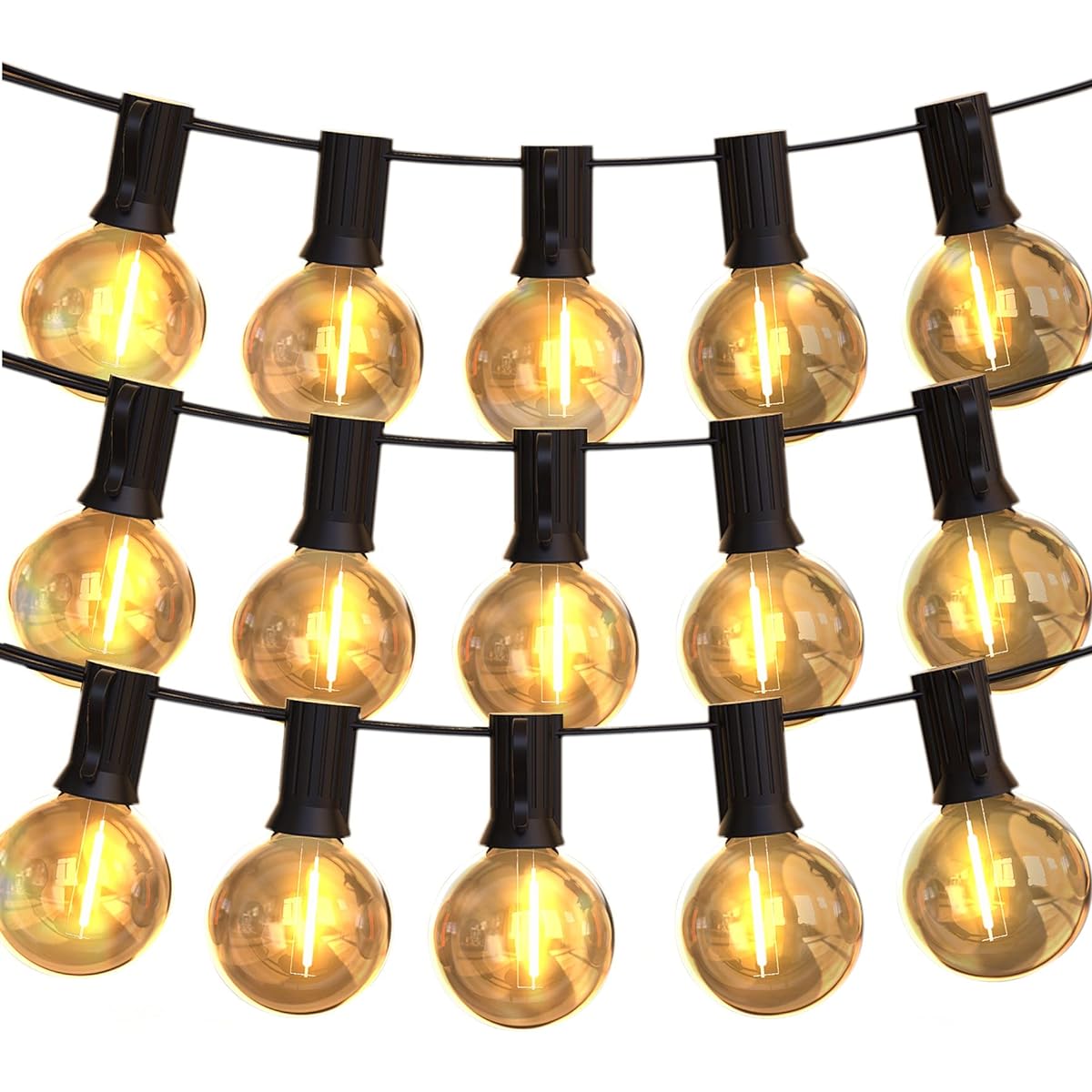 String Light Outdoor Extension Cord with Switch 22.8m 38 LED Bulbs E12 Base G40 Bulb Color PC Material Damage Resistant Indoor Lighting Christmas Birthday Wedding Garden Light Party Lights Garden Shopping Street [Eligible invoices available]