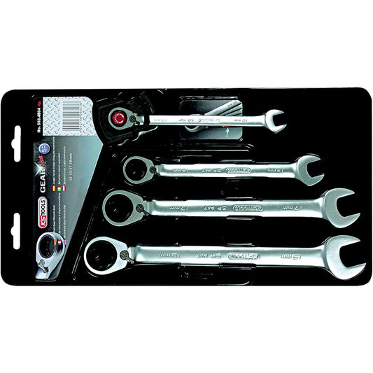 KS TOOLS Combination Ratcheting Spanner Set 4 pcs GEARplus GEARplus Reversing combination ratcheting spanner set 4 pcs 503.4604