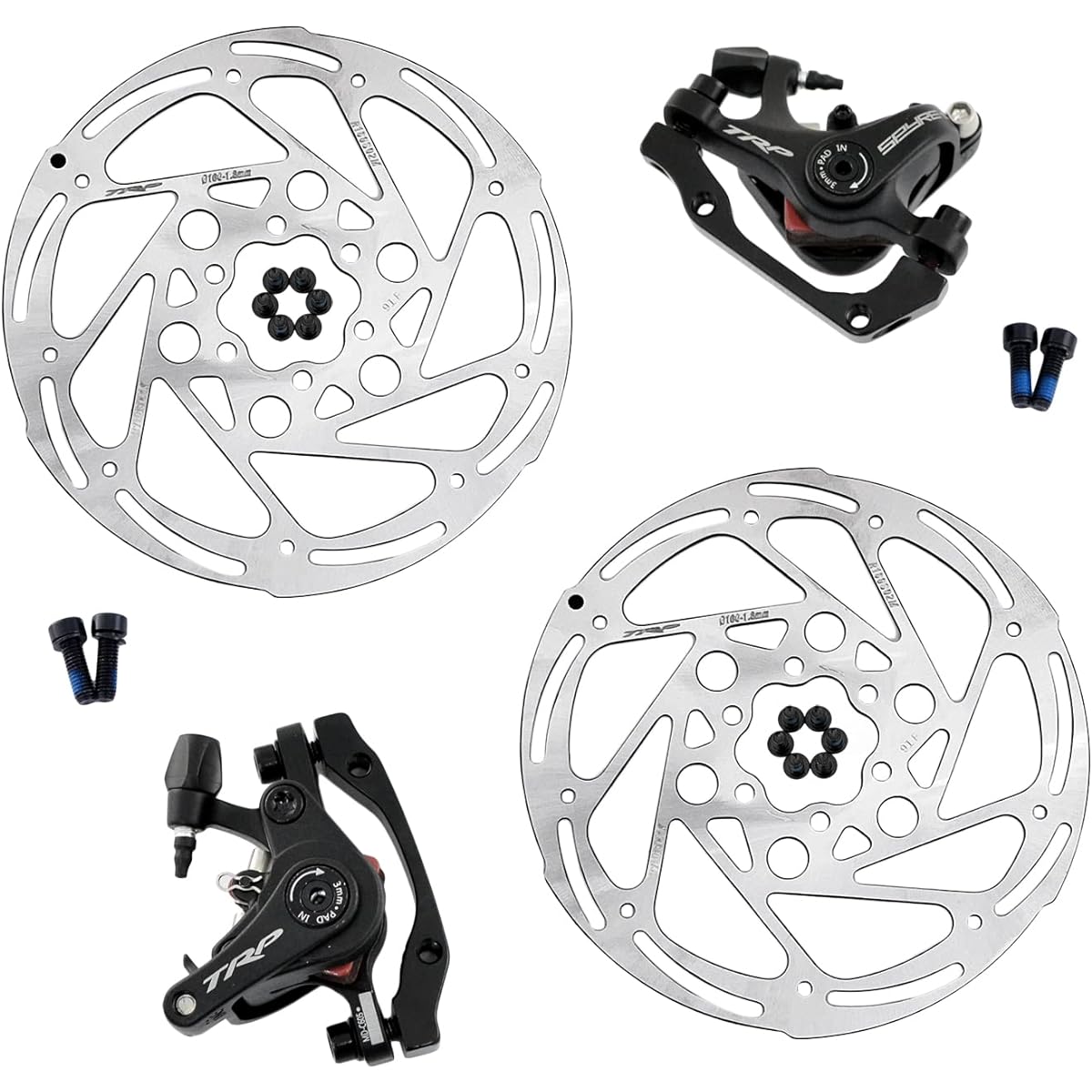 TRP SPYRE-C Road Alloy Mechancial Disc Brake Set 160mm Rotor, Front and Rear, MH1705