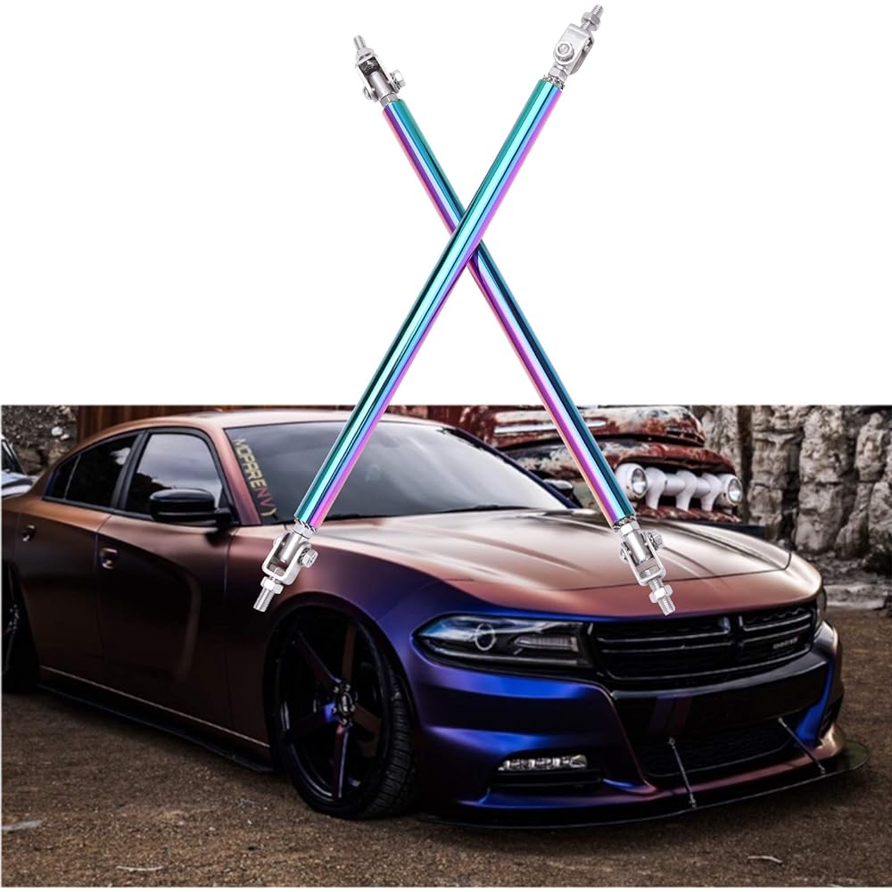 Adjustable splitter strat rod 2 pieces 6-11 inch front lip strat rod bumper splitter universal tie support bar (multi -color, 8-11 inches)