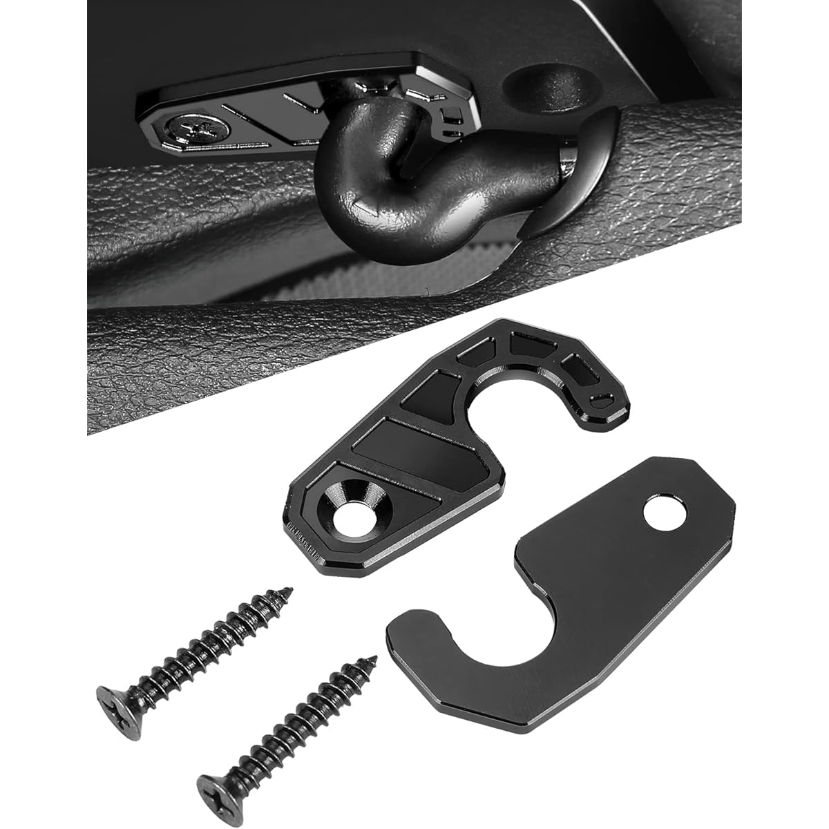 QMPARTS Upgrade Sun Visor Repair Kit 2 Aluminum Alloy Sun Visor Clip WRANGLER JK 2018 JL 2018-2023 2020-2023 Compatible with Gradiators Sagging Sun Vizer repair and repair