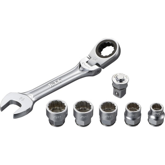 Kyoto Machinery Tools (KTC) Ratchet Glasses Socket Set with Drive Angle Adapter TBZ1407 Drive Angle: 9.5mm