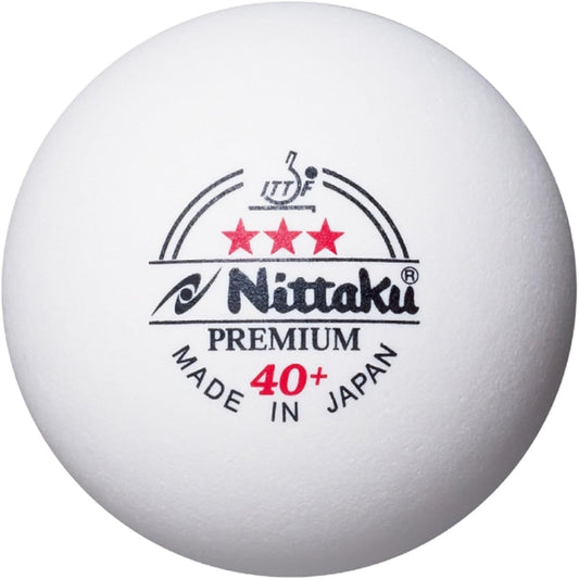 Nittaku Table Tennis Ball Internationally Certified Ball Plastic 3 Star Premium