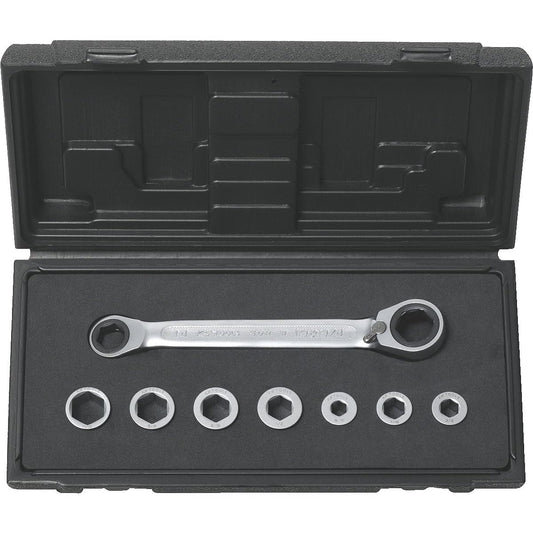 KS TOOLS GEARplus Universal double ratchet ring spanner set 8 pcs 503.4625