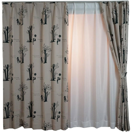 Suminoe Disney Blackout Curtain Shiny Park 100 x 200cm Beige 1 Piece M1037