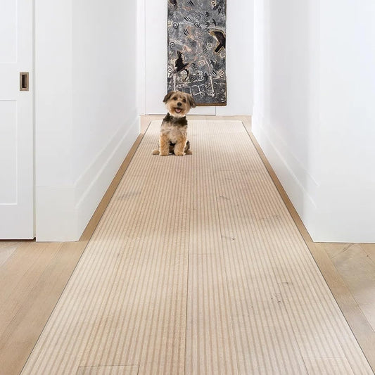 Corridor mat, hallway mat, PVC, 60 x 600 cm, large size, 1.5 mm thick, transparent mat, soft, water repellent, stylish, stain resistant, easy to clean, compatible with floor heating, anti-slip, clear mat, hallway sheet, transparent mat (600 x 60 cm)