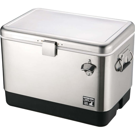 CAPTAIN STAG Cooler Box Stainless Foam Cooler Capacity 51L Drain Stopper and Bottle Opener Included UE-76
