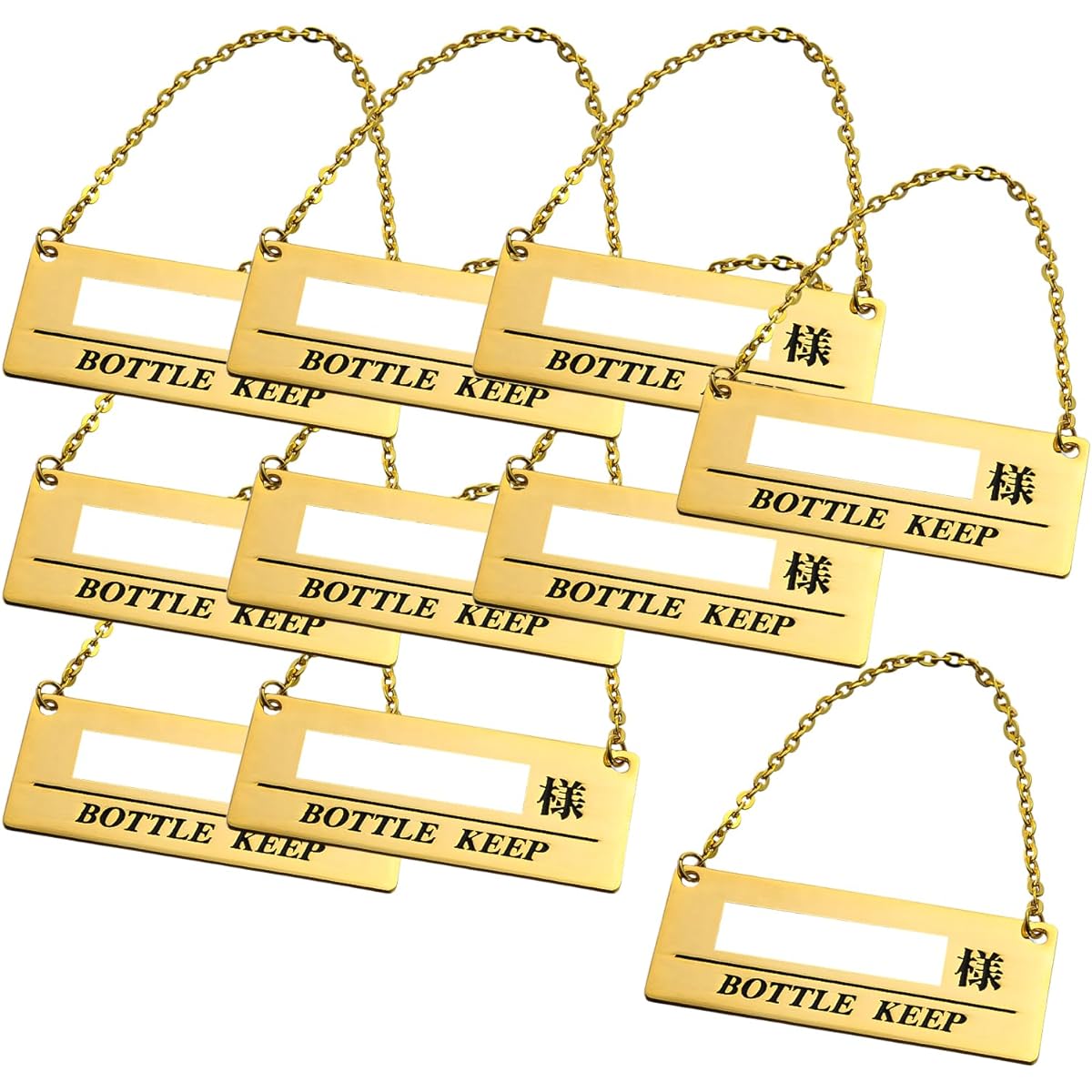 Suntory Marketing Bottle Keeper Keep Holder Gold 10 Pieces Alloy Brass Keep Storage Liquor Name Name Square Luxury Commercial Use Pro Tools 018-49 293905