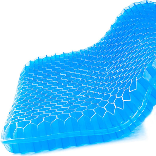 Honeycomb Gel Cushion, High Resilience, Seat Cushion with Cover, No Stuff, Breathable, Body Pressure Dispersion, Double Design, Comfortable to Sitting, For Chairs, Cars, Offices, Home Use (L4)