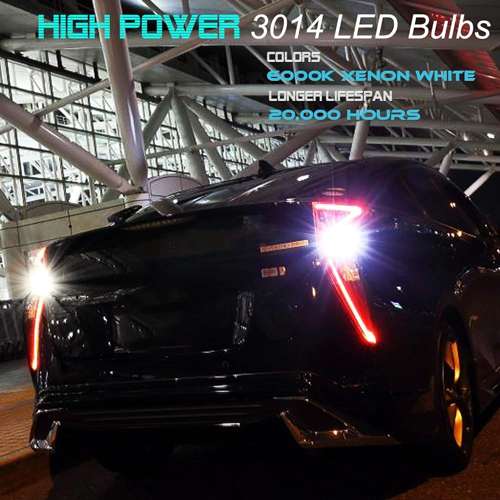 JDM ASTAR Very bright 2000 Lumen 360 degree Shine 921 912 90-EX Chipset LED Light Bulb Backup Retoright Xenon White