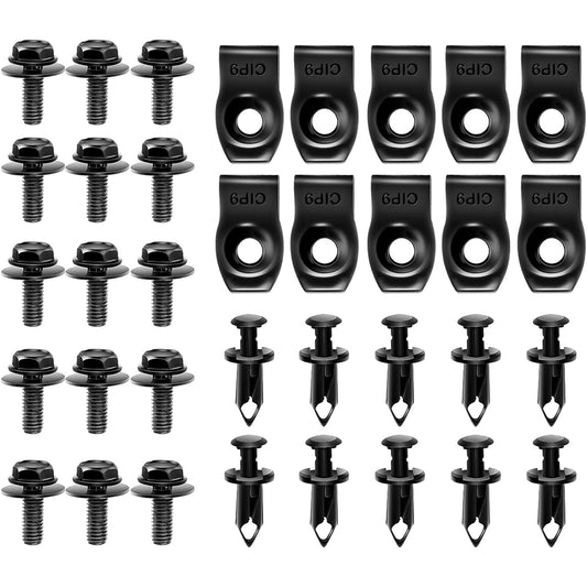 GOOACC GRC-70 Engine Undercover Splash Shield Guard Body Bolt Bumper Fender Liner Push Retainer Fastener Rivet Clip 35pcs