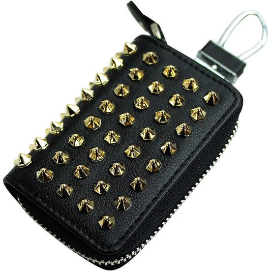 AWESOME Smart Key Case Covered with Studs Gold Studs A ASK-SM01 Black