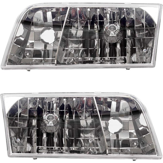 BROCK replacement driver and passenger seat headlight head lamp 1998-2011 Crown Victoria 4W7Z 13008 A 4W7Z 13008 B