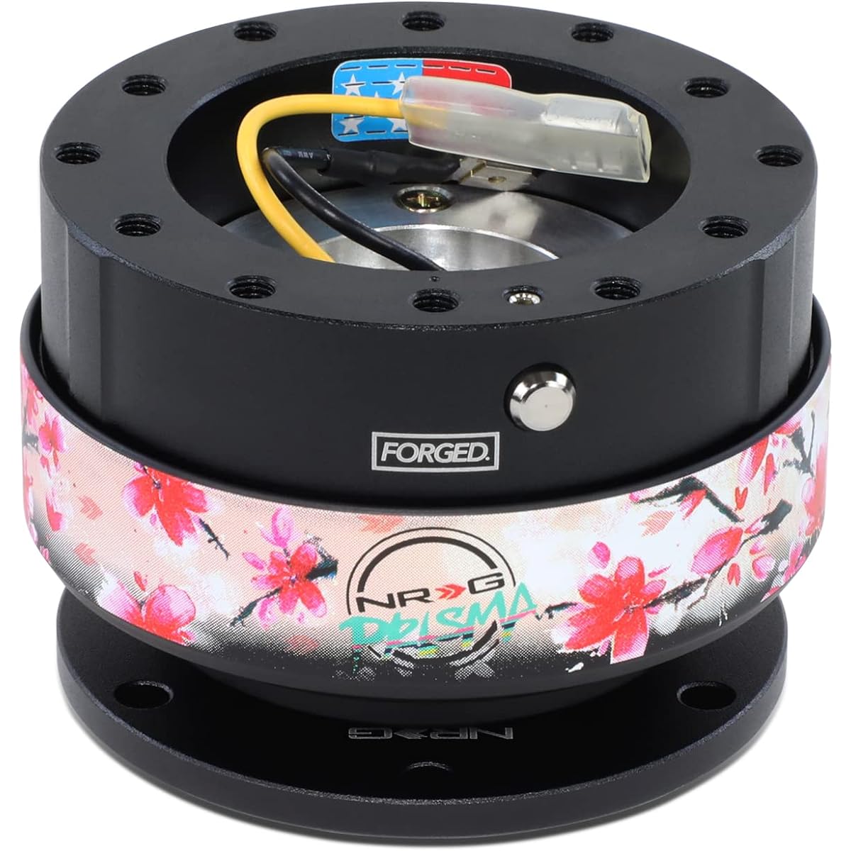 NRG Innovations NRG-SRK-200BK-SAK GEN 2.0 Steering Wheel Quick Release Adapter 6 Hole Mounting Bolt Quick Release-Black Body/Scratch Prisma Collab with