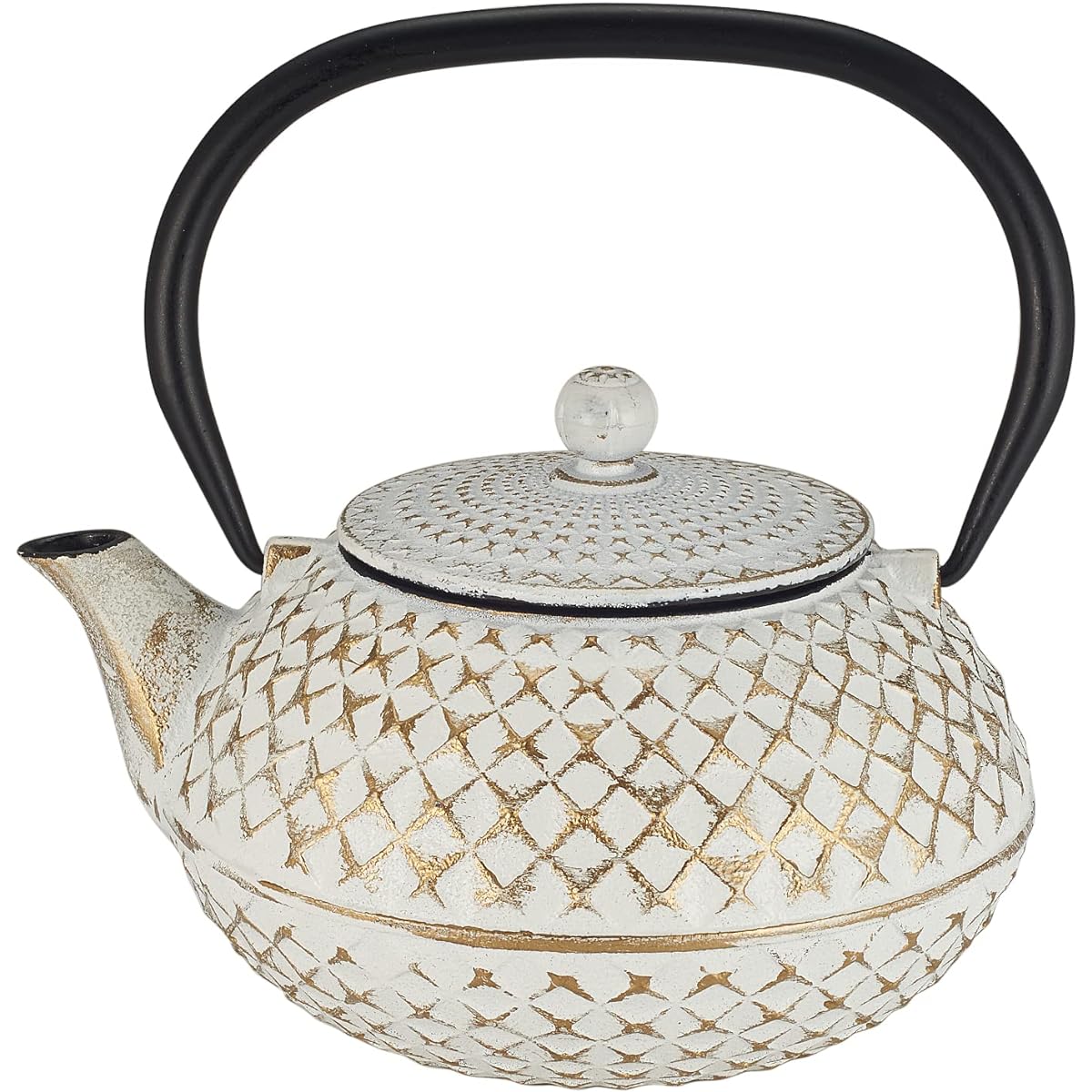 Iron kettle, Nambu ironware, compatible with IH cooker, teapot, iron kettle, stylish, cast iron, teapot, black tea pot, handmade, heat-resistant teapot, white kettle, tea strainer included, iron supplement compatible, kettle, iron bottle, cast iron, tea