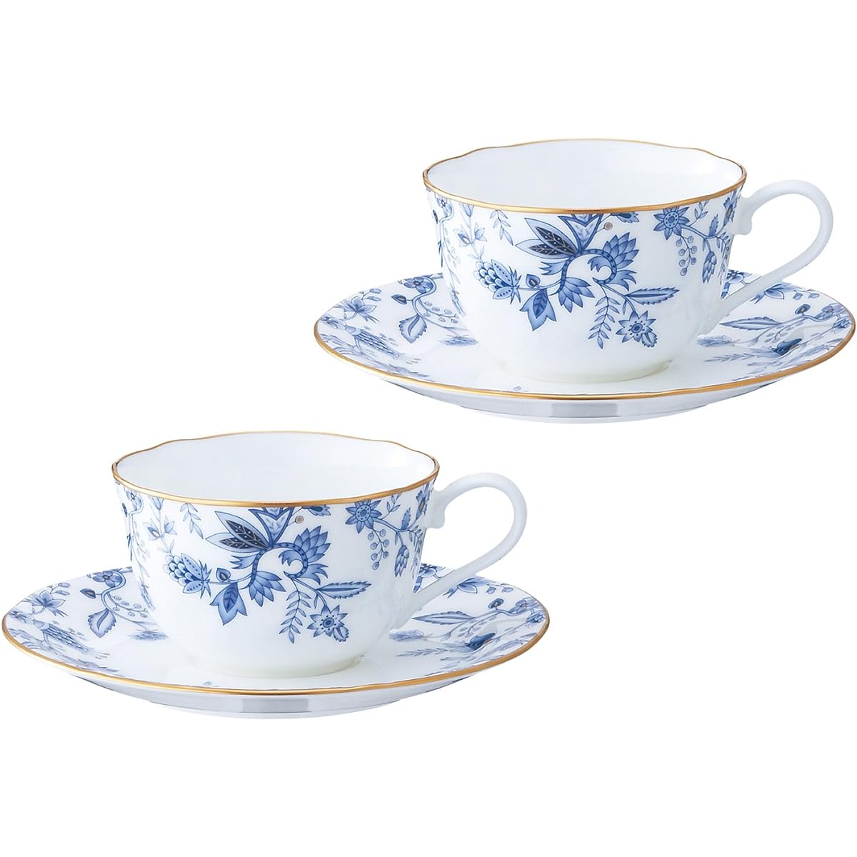 Noritake Cup & Saucer (Pair Set) (Coffee Tea) 220cc Blue Sorrentino 2 Bone China P59387A/4562