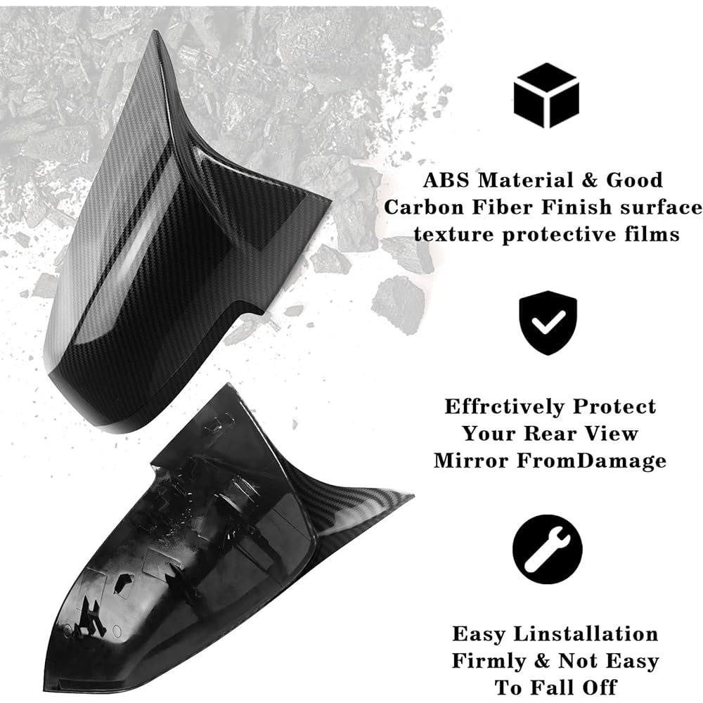 Door mirror Cover with glossy black replacement backside mirror cover Cap rear view replacement for replacement BMW F22 F23 F30 F31 F32 F33 F36 F87 M2 X1 E84