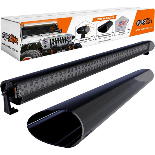 AEROLIDZ Light Barcover noise & Winds Silencer Jeep/Truck Hoisle Dual LED Light Barcover UV Polycarbonate 50 inches/52 inch smoke