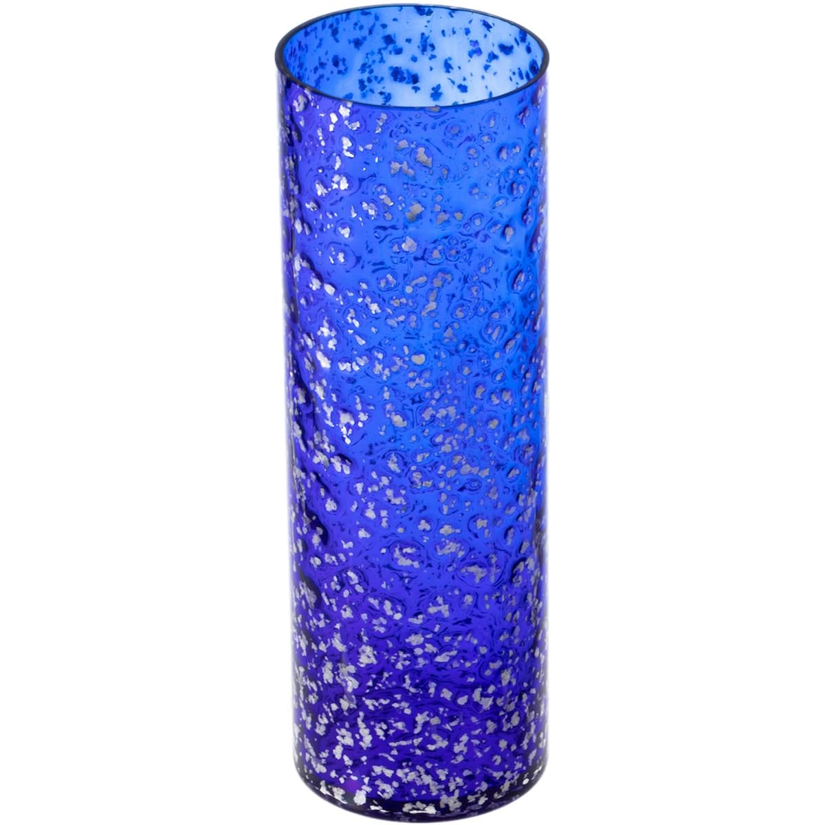 Otsuka Glass Flower Market Pro Cylinder Flower Base Handmade Vase Height 30 x 10cm Blue Made in Japan 5594BU-OT