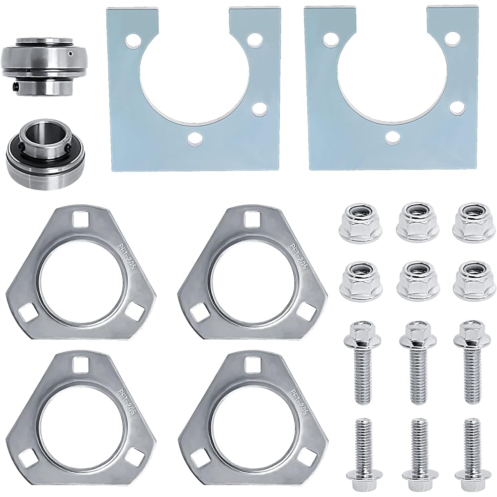 Go-Kart Live Axle Bearing Kit 1" Bearing Kit (3 Holes) Kit Perfectly Fits Go Kart Mini Bike Trike Off Road ATV